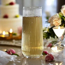 24 Pack Ribbed Origami Ripple Plastic Glasses, 12-9 Ounce Stemless Champagne Flutes & 12-12 Ounce Cups, BPA-Free Disposable Shatterproof Toasting Glasses for Weddings, Bars, and Events (Clear) by CozyNest Decor