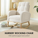 NIOIIKIT Modern Nursery Rocking Chair, Teddy Upholstered Rocking Chair with Footrest, Comfortable Rocker Chair with Side Pocket, Rocker Chair for Living Room, Bedroom, Nursing Room (White) by TinyTreasures Baby Boutique