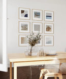 HAUS AND HUES Square Picture Frames 12 x 12 Set of 9 - Photo Gallery Wall Frame Set, Wood 12x12 Frames, 12 x 12 Frames Gallery Wall Set, 12x12 Frame with Mat, Square Frames 12x12 (Beige Oak Frames) by CozyNest Decor