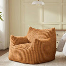 Giant Bean Bag Chairs for Adults Teens, Large Bean Bag Sofa Chairs with Filling Comfy Fuzzy BeanBag Chair with Armrests for Bedroom Living Room Reading (Brown, Medium) by CozyNest Decor