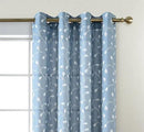 MIUCO Floral Embroidered Semi Sheer Curtains Faux Linen Grommet Window Curtain for Living Room 52 x 84 Inch 2 Panels, Dusty Blue by CozyNest Decor