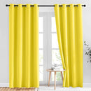 NICETOWN Bright Yellow Blackout Curtains 84 inch Long for Bedroom - Thermal Insulated Solid Grommet Light Blocking Window Curtains & Drapes for Living Room (2 Panels, 52 x 84 Inch, Bright Yellow) by TinyTreasures Baby Boutique