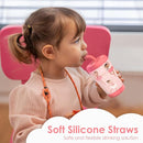 Kid Insulated Stainless Steel Tumbler with Silicone Straw, 12oz Sippy Cup for Kids (Pink Ballerina) by TinyTreasures Baby Boutique