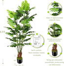 6.3ft Artificial Monstera Deliciosa Tree (75in) with Plastic Nursery Pot Faux Tree, Fake Tropical Split Leaf Palm Plant for Office House Farmhouse Living Room Home Decor (Indoor/Outdoor) by CozyNest Decor