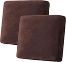 H.VERSAILTEX Velvet Stretch Couch Cushion Cover Plush Cushion Slipcover for Chair Loveseat Sofa Cushion Furniture Protector Seat Cushion Sofa Cover (2 Piece Large Sofa Cushion Covers, Brown) by CozyNest Decor