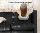 ABCASA 118.5" Faux Leather Modular Sectional Convertible Sofa, L Shaped Couch Set for Living Room, Large 8-Seater Comfy Cloud Couches with Movable Storage Ottoman DIY Combination - Black by CozyNest Decor
