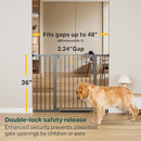 Cumbor 36" Extra Tall Baby Gate for Stairs, 29.7-48" Wide Dog Gates for Doorways, Auto Close Safety Gate for Babies and Pets, Easy Install, Pressure Mounted, Fits Doorways, Stairs, Entryways, Black by TinyTreasures Baby Boutique