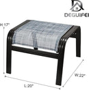Outdoor Foot Stools Gift for Patio Ottoman Footrest Aluminum Portable Seat Wicker Furniture Stackable Dining Ottoman 2 Pack Blue by CozyNest Decor
