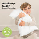 Toddler Pillow with Pillowcase - 13x18 My Little Cuddly Pillow, Viscose Derived From Bamboo Nursery Toddler Pillows for Sleeping,Kids Pillow,Small Travel Pillows,Mini Toddler Bed Pillow (Soft White) by TinyTreasures Baby Boutique