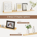 Picture Ledge Shelf, Solid Pine Wood Floating Shelves Set of 2, 32 Inches Nursery Book Shelves for Toys Storage, Kids Bookshelf Wall Mounted for Living Room Decor Photo Frames, Unfinished Natural by TinyTreasures Baby Boutique