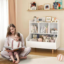 Toy Storage Organizer, 3 Tier Floor Standing Toddler Bookshelf with Legs, 5 Cube Kids Bookshelf and Toy Storage, Book Shelf for Kids Room, Living Room, Nursery, White by CozyNest Decor