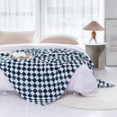 LOMAO Throw Blankets Flannel Blanket with Checkerboard Grid Pattern Soft Throw Blanket for Couch, Bed, Sofa Luxurious Warm and Cozy for All Seasons (Navy, 50"x60") by CozyNest Decor
