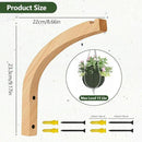 FGSAEOR Plant Hanger, Wall Planters for Indoor Plants, Wooden Wall Mounted Hanging Plant Hooks, Basket Hooks for Lanterns, Flower Bracket, Wind Chimes, Decoration (2-Pack,8-Inch) by GreenHaven Gardens