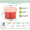 32-Pack Leakproof 4oz Glass Baby Food Jars With Lids - BPA Free, Freezer & Microwave Safe by TinyTreasures Baby Boutique