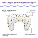 Boppy Nursing Pillow - Ergonomic Bottle & Breastfeeding Pillow with High, Firm, Large Area, Water-Repellent Cushion with Washable Cover; Baby Safety Alliance Verified - Neutral Plants and Animals by TinyTreasures Baby Boutique
