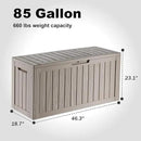 86 Gallon Outdoor Deck Box,Storage Lockable Waterproof Patio Furniture,Garden Tools,Cushions,Pool Accessories Outside Storage Resin Box(Grey) by CozyNest Decor