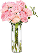 Clear Flower Vase, Non-breakable Vases, 5" W x 10" H, Acrylic Vase, Aesthetic Room Decor Cylindrical Modern Flower Vases for Table Centerpiece, Home Decor, Women Floral Arrangement Gift by GreenHaven Gardens