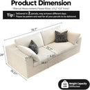 LoveSeat Cloud Couch Modular Sectional Sofa for Living Room,Modern Sofa with Deep Seat，2 Seater Boneless Couch,Comfy Upholstered Corduroy Couches for Apartment, Studio, Office,Bedroom，White by CozyNest Decor