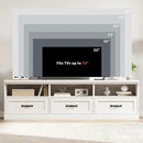IDEALHOUSE 70in TV Stand for TVs up to 80", Mid Century Modern Entertainment Center with Storage Drawer and Open Shelves, TV Console Media Cabinet for Living Room, Bedroom, Antique White by CozyNest Decor