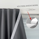 Magic Tape Stick On Curtains Window Shades Pull Down Blackout Window Cover Blackout Curtains for Bedroom No Drillng Self Adhesive Curtains No Rod Small Curtain, 35" W X 79" L, Grey, 1 Panel by TinyTreasures Baby Boutique