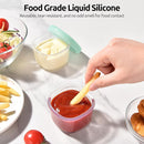 U-Taste 3oz Mini Sauce Containers: Food Grade Liquid Silicone Condiment Storage with Airtight Lid, Freezer Safe with Clear 100ml Measurements, Reusable for Dipping Ketchup, Salad Dressing (Aqua Sky) by TinyTreasures Baby Boutique