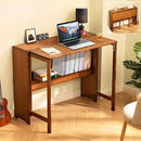 39.37" Bamboo Folding Desk,Space-Saving Computer Desk for Small Spaces, Foldable Study Table for Bedroom, Home Office, Dorm, Apartment (Brown) by CozyNest Decor
