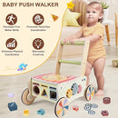 Wooden Baby Walker, Baby Push Walker, Montessori Kitchen Walker Toy, Push and Pull Learning Activity Walkers, Baby Walker with Wheels for Boys&Girls 12 Months, Baby Walker Push Toy Gifts for Toddler by TinyTreasures Baby Boutique