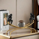 The Thinker Thinking Man Statue with Crystal Ball Sculpture Figurine, Home Office Living Room Desktop Display Decoration by CozyNest Decor
