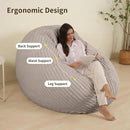 Memory Foam Bean Bag Chair, Bean Bag Bed with Fluffy Removable Cover, for Living Room Bedroom, 6FT Grey by CozyNest Decor