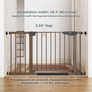 Cumbor 29.7-46" Baby Gate for Stairs, Mom's Choice Awards Winner-Auto Close Dog Gate for the House, Easy Install Pressure Mounted Pet Gates for Doorways, Easy Walk Thru Wide Safety Gate for Dog, Brown by TinyTreasures Baby Boutique