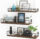 Floating Shelves Set of 3, Home Wood Wall Shelf, Farmhouse Shelf for Bedroom, Wall Mounted Floating Shelf for Living Room, Bedroom, Bathroom, Kitchen, Office (Black) by CozyNest Decor
