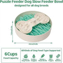 Slow Feeder Dog Bowl for Large Dogs with Non-Slip Base - Adjustable Speed Design, Removable Puzzle Inserts & Dishwasher Safe, Green by CozyNest Decor