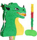 WERNNSAI Foldable Dragon Piñata - Dinosaur Birthday Party Supplies Dino Extendable Piñata Bundle with Blindfold Stick and Tassels for Boys Kids Dragon Theme Bday Party Game Decorations 16.2” x 12.5” by TinyTreasures Baby Boutique