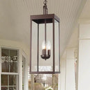 Large Outdoor Pendant Lantern Light Fixture for Front Porch, 24 Inch 3-Light Bronze Exterior Hanging Chandelier with Clear Glass, Outdoor Indoor Pendant Lamp for Patio, Gazebo, RZ008L-H ORB by CozyNest Decor