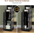 Itaar Over The Toilet Storage Cabinet, Over Toilet Bathroom Organizer with Glass Doors & Toilet Paper Holder Stand, Home Space-Saving Toilet Rack, for Bathroom, Restroom, Laundry(Black) by CozyNest Decor