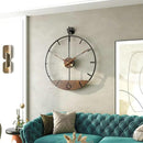 Modern Wood Walnut Dial Wall Clock, Large Simple Wall Decor Metal Frame Silent Non Ticking Clock for Living Room Decor, Kitchen, Bedroom, Study Decoration, Handmade Home Gift Idea, 26.4 in by CozyNest Decor