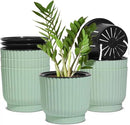 T4U 6 Inch Self Watering Pots for Indoor Plants, 6 Pack Planters for Indoor Plants, Durable Plastic Mint Green Pots for Indoor Plants, African Violets, Flower by GreenHaven Gardens