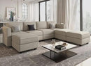 Belffin Modular Sectional Sofa U Shaped Sectional Couch with Reversible Chaises Velvet Modular Sofa with Storage Seat Grey by CozyNest Decor