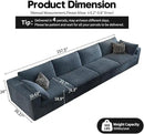 157.5" Cloud Couch Modular Sectional Sofa for Living Room,Modern Sofa with Deep Seat，4 Seater Boneless Couch,Comfy Upholstered Corduroy Couches for Apartment, Studio, Office,Bedroom，Blue by CozyNest Decor