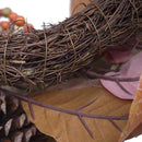 Admired By Nature 24 Inch Artificial Fall Magnolia Leaf Vine Berry Wreath Autumn Leaves For Wall Fornt Door Home Office Farmhouse Thanksgiving Harvest Cemetery Wreaths Indoor Outdoor, Orange-Pinecones by CozyNest Decor