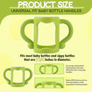TonGass (4-Pack) Bottle Handles for Dr Brown Narrow Baby Bottles with Easy Grip Handles to Hold Their Own Bottle - BPA-Free Soft Silicone - Red Orange Blue and Green by TinyTreasures Baby Boutique