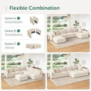 HONBAY Modular Sectional Sofa with Storage Corduroy Sectional Sleeper Sofa Modular Sectional Couches for Living Room,Beige by CozyNest Decor