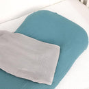 Hooyax Baby Lounger Cover 2 Pack - 100% Muslin Cotton Newborn Lounger Pillow Covers Only, Soft Breathable Infant Lounger Cover with Reinforced Stitching, Fits Most Standard Baby Loungers (Blue Grey) by TinyTreasures Baby Boutique