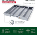 ROYAL CRAFT WOOD Luxury Bamboo Kitchen Drawer Organizer - Silverware Organizer - Utensil Holder and Cutlery Tray with Grooved Drawer Dividers for Flatware and Kitchen Utensils (5 Slot, Gray) by CozyNest Decor