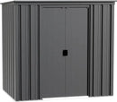 Cover It 6' x 4' Galvanized Steel Outdoor Storage Shed with Pent Roof and Lockable Sliding Doors, Weather-Resistant Steel Storage Shed for Backyards, Gray by GreenHaven Gardens