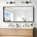 Black Bathroom Mirror, 24x48 Inch Rectangular Framed Mirror, Large Wall Mounted Bathroom Vanity Mirror Over Sink for Bedroom,Restroom, Living Room, Hangs Vertically or Horizontally by CozyNest Decor