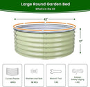Olle 17" Tall 42" Round Raised Garden Bed Metal Raised Beds for Gardening, Large Planter Box Round Raised Garden Beds Outdoor for Vegetables, Sage Green by GreenHaven Gardens