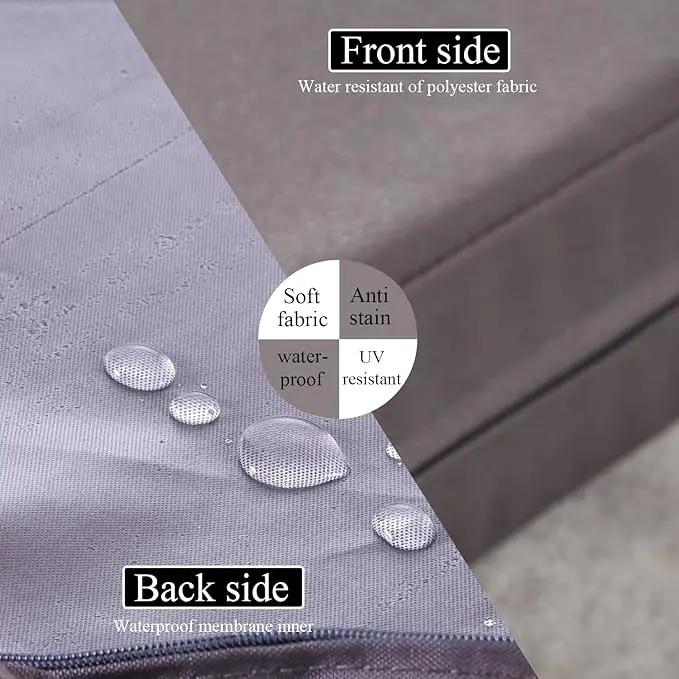 15 x 15 Inch Round Cushions for Outdoor Furniture Non-Slip Waterproof Patio Bistro Chair Cushion with Ties Bar Stool Seat Cushion for Kitchen Chairs Set of 4, Dark Gray, photo 3 of 6