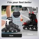 Kids Adjustable Inline Skates Ages 4-12, Youth Inlie Skates for Girls Boys 5-8 8-12 with Full Light Up Wheels, Beginner Women Adult Skates by TinyTreasures Baby Boutique