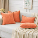 MIULEE Pack of 2 Couch Throw Pillow Covers 18x18 Inch Coral Red Farmhouse Decorative Pillow Covers with Stitched Edge Soft Chenille Solid Dyed Pillow Covers for Sofa Bed Living Room by CozyNest Decor